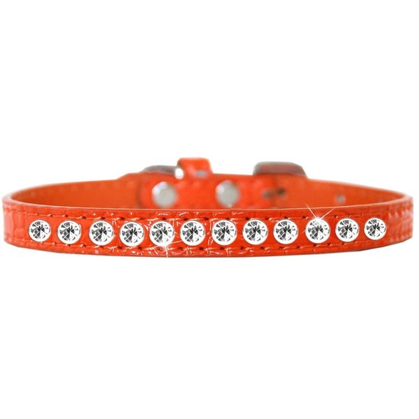 Mirage Pet Products One Row Clear Jewel Croc Dog CollarOrange Size 10 720-05 ORC10